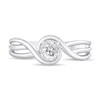 Thumbnail Image 3 of 1/4 CT. Diamond Solitaire Bypass Split Shank Engagement Ring in 10K White Gold (I/I3)