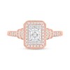 Thumbnail Image 3 of 1/2 CT. T.W. Princess-Cut Diamond Rectangular Frame Vintage-Style Engagement Ring in 10K Rose Gold