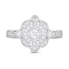 Thumbnail Image 3 of 1/2 CT. T.W. Princess-Cut Diamond Ornate Vintage-Style Engagement Ring in 14K White Gold (I/I2)