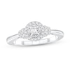Thumbnail Image 0 of 3/8 CT. T.W. Diamond Frame Double Collar Engagement Ring in 10K White Gold (I/I2)