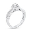Thumbnail Image 2 of 1/2 CT. T.W. Diamond Frame Wavy Double Row Engagement Ring in 10K White Gold (I/I2)