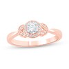 Thumbnail Image 1 of 1/5 CT. T.W. Diamond Oval Frame Floral Vintage-Style Engagement Ring in 10K Rose Gold (I/I2)
