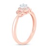 Thumbnail Image 2 of 1/5 CT. T.W. Diamond Oval Frame Floral Vintage-Style Engagement Ring in 10K Rose Gold (I/I2)