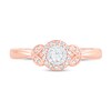Thumbnail Image 3 of 1/5 CT. T.W. Diamond Oval Frame Floral Vintage-Style Engagement Ring in 10K Rose Gold (I/I2)
