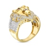 Thumbnail Image 3 of Men's 1 CT. T.W. Diamond and Lab-Created Ruby Lion Ring in 10K Gold