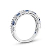 Thumbnail Image 3 of Vera Wang Love Collection 3/8 CT. T.W. Diamond and Blue Sapphire Stacked Band in 14K White Gold