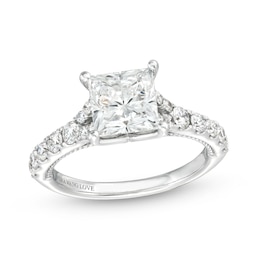 Vera Wang Love Collection 2-1/2 CT. T.W. Princess-Cut Certified Lab-Grown Diamond Engagement Ring in 14K White Gold (F/VS2)