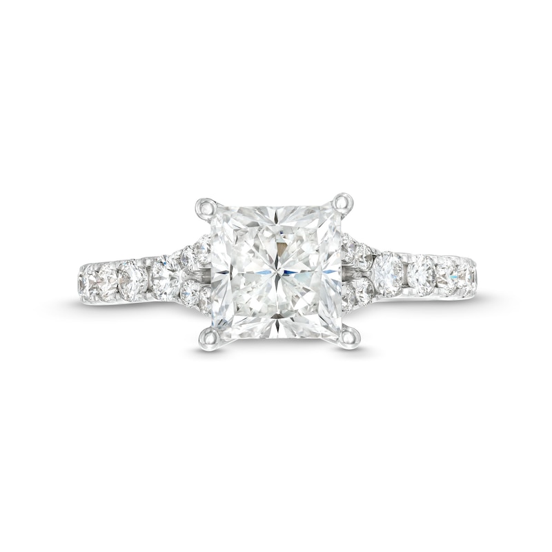 Main Image 4 of Vera Wang Love Collection 2-1/2 CT. T.W. Princess-Cut Certified Lab-Grown Diamond Engagement Ring in 14K White Gold (F/VS2)