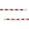 Thumbnail Image 3 of Oval Garnet and Diamond Accent Heart-Shaped Infinity Line Bracelet in Sterling Silver - 7.25"
