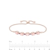 Thumbnail Image 3 of Pink Opal, Rhodolite Garnet and White Lab-Created Sapphire Bolo Bracelet in Sterling Silver with 14K Rose Gold Plate