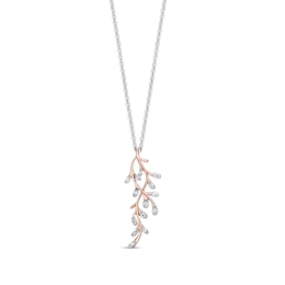 Collector's Edition Enchanted Disney The Little Mermaid 1/10 CT. T.W. Diamond Coral Reef Pendant in 10K Rose Gold