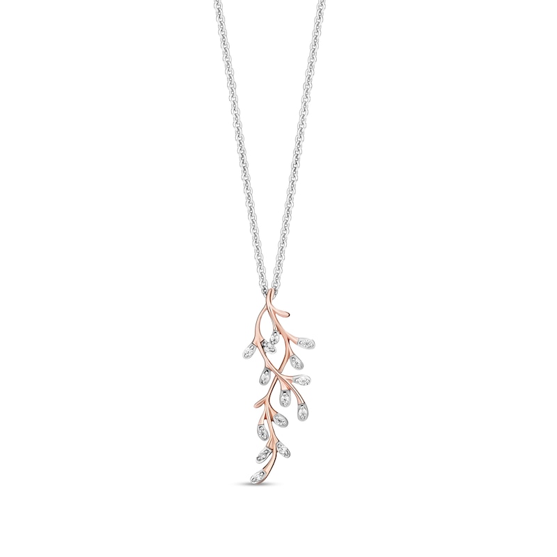 Main Image 1 of Collector's Edition Enchanted Disney The Little Mermaid 1/10 CT. T.W. Diamond Coral Reef Pendant in 10K Rose Gold