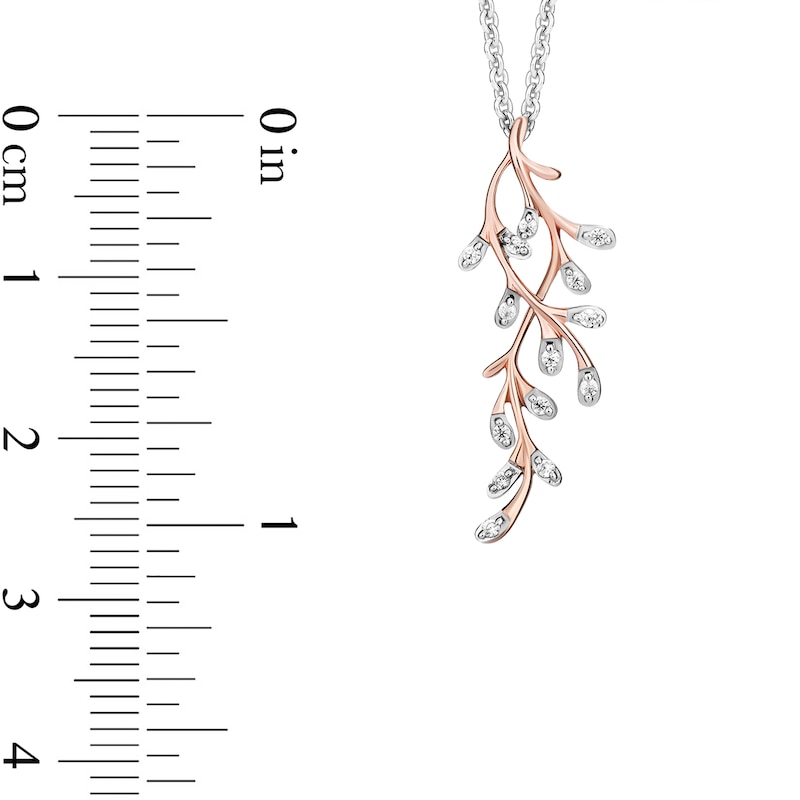 Main Image 3 of Collector's Edition Enchanted Disney The Little Mermaid 1/10 CT. T.W. Diamond Coral Reef Pendant in 10K Rose Gold