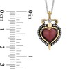 Thumbnail Image 3 of Enchanted Disney Villains Evil Queen Garnet Diamond Heart and Dagger Pendant in Sterling Silver and 10K Gold