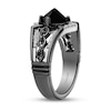 Thumbnail Image 2 of Enchanted Disney Villains Maleficent Princess-Cut Onyx and Diamond Ring in Sterling Silver with Black Rhodium