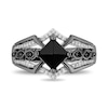 Thumbnail Image 4 of Enchanted Disney Villains Maleficent Princess-Cut Onyx and Diamond Ring in Sterling Silver with Black Rhodium