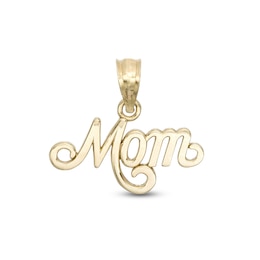 Small Scroll Mom Charm in 10K Gold