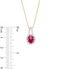 Thumbnail Image 3 of Oval Lab-Created Ruby and White Lab-Created Sapphire Frame Split Bail Pendant in Sterling Silver with 14K Gold Plate