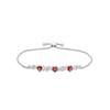 Thumbnail Image 1 of 5.0mm Heart-Shaped Garnet and White Lab-Created Sapphire Cascading Infinity Bolo Bracelet in Sterling Silver - 9.0"