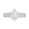 Thumbnail Image 4 of Vera Wang Love Collection 1-1/4 CT. T.W. Pear-Shaped Diamond Flower Frame Engagement Ring in 14K White Gold (I/SI2)