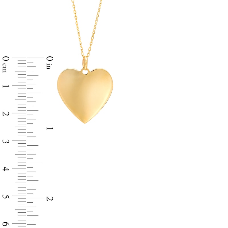 Main Image 4 of Polished Heart-Shaped Disc Pendant in 10K Gold