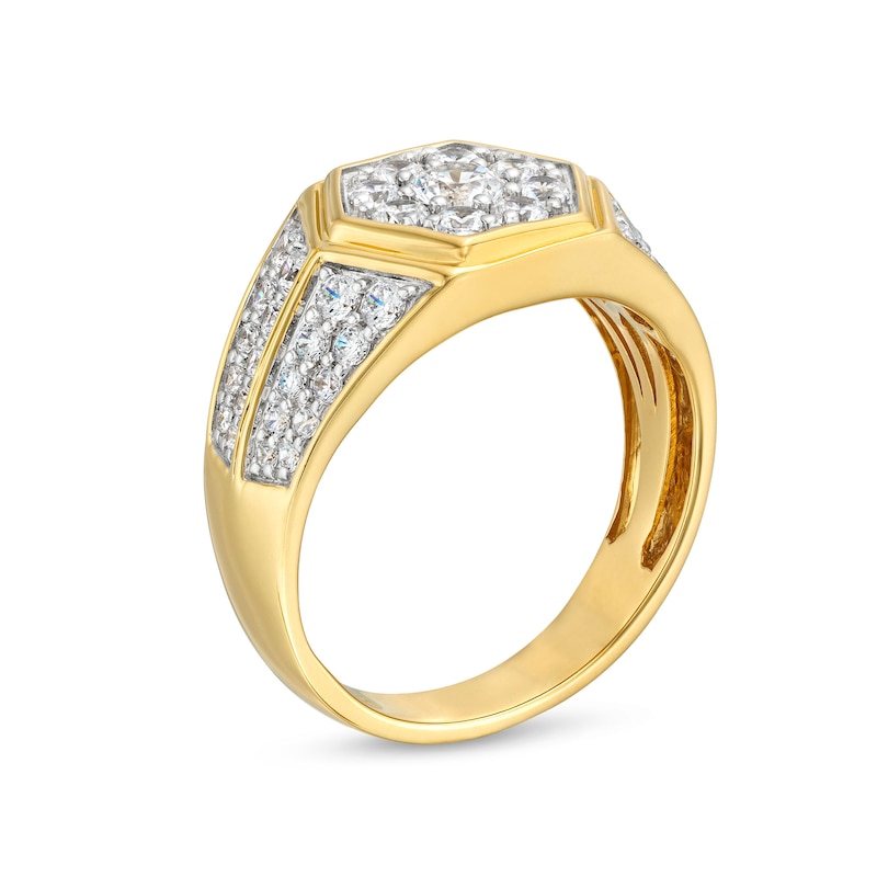 Main Image 2 of 1-3/4 CT. T.W. Certified Lab-Grown Diamond Signet Ring in 14K Gold (F/SI2)