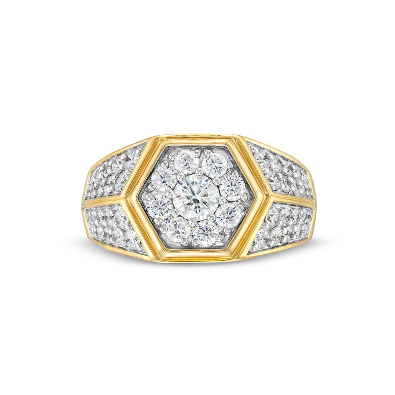 Main Image 3 of 1-3/4 CT. T.W. Certified Lab-Grown Diamond Signet Ring in 14K Gold (F/SI2)
