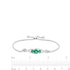 Thumbnail Image 4 of Lab-Created Emerald and White Lab-Created Sapphire Infinity Pendant, Drop Earrings and Bracelet Set in Sterling Silver