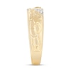 Thumbnail Image 2 of Men's 1/8 CT. T.W. Diamond Slant Three Stone Nugget Ring in 10K Gold