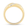 Thumbnail Image 3 of Men's 1/8 CT. T.W. Diamond Slant Three Stone Nugget Ring in 10K Gold