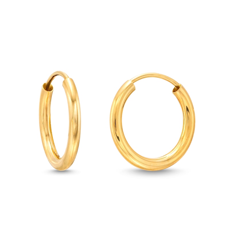 Main Image 1 of Endless 12.0mm Hoop Earrings in Hollow 14K Gold