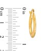Thumbnail Image 3 of Basket Textured Oval Hoop Earrings in 14K Gold