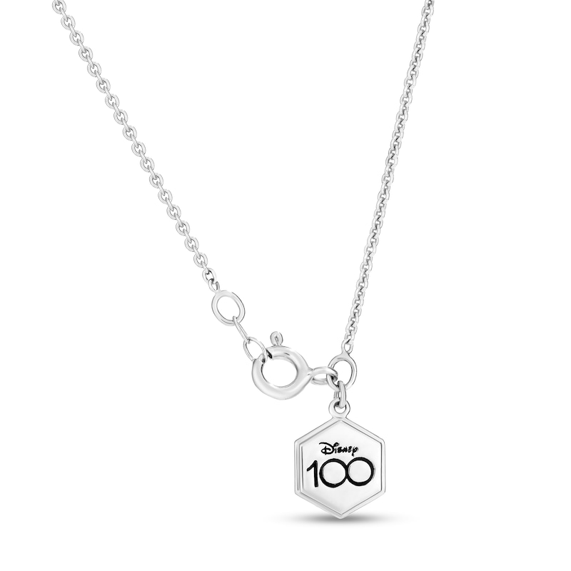 Main Image 2 of Enchanted Disney 1/6 CT. T.W. Diamond Script Necklace in Sterling Silver