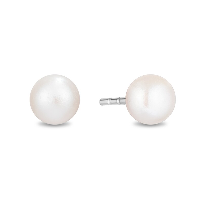 Main Image 3 of Enchanted Disney Ariel Freshwater Cultured Pearl Stud Earrings and Diamond Seashell Pendant in Sterling Silver