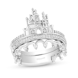 Enchanted Disney 1/5 CT. T.W. Diamond Castle Ring Set in Sterling Silver