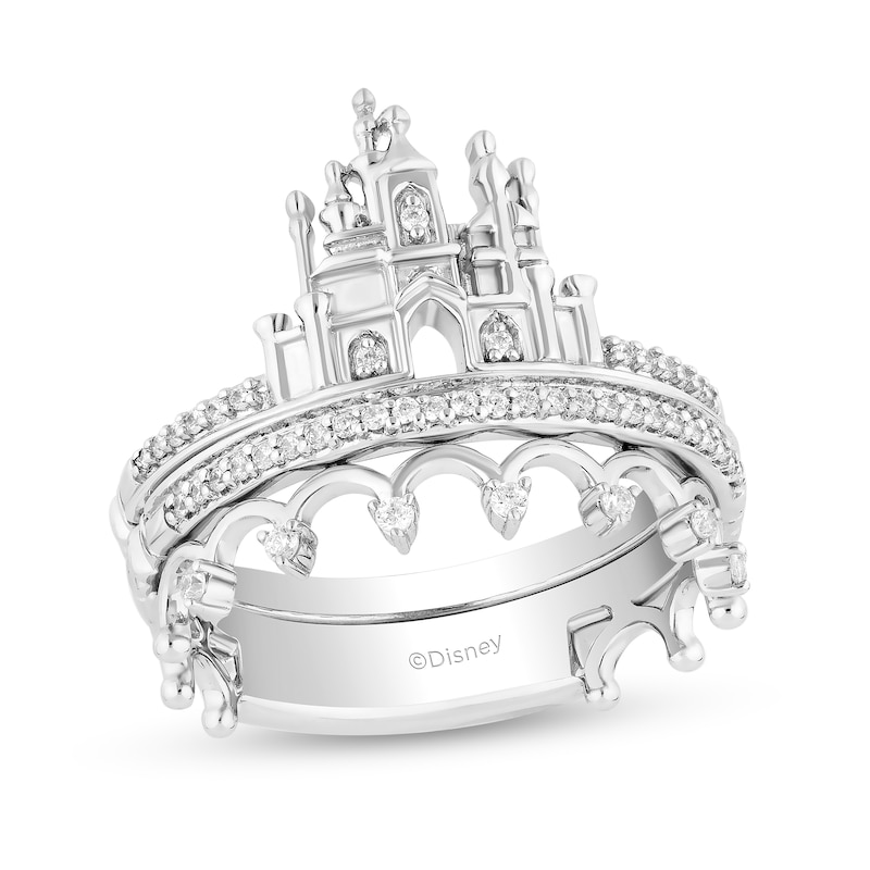 Main Image 1 of Enchanted Disney 1/5 CT. T.W. Diamond Castle Ring Set in Sterling Silver