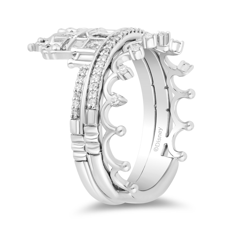Main Image 2 of Enchanted Disney 1/5 CT. T.W. Diamond Castle Ring Set in Sterling Silver