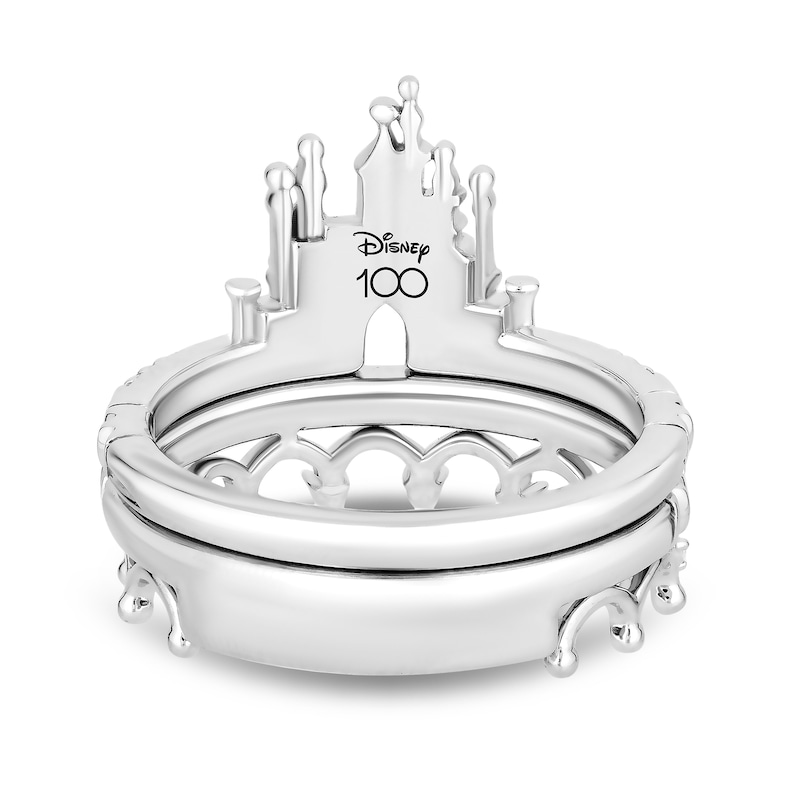 Collector's Edition Enchanted Disney 100th Anniversary 1/5 CT. T.W. Diamond Castle Ring Set in Sterling Silver