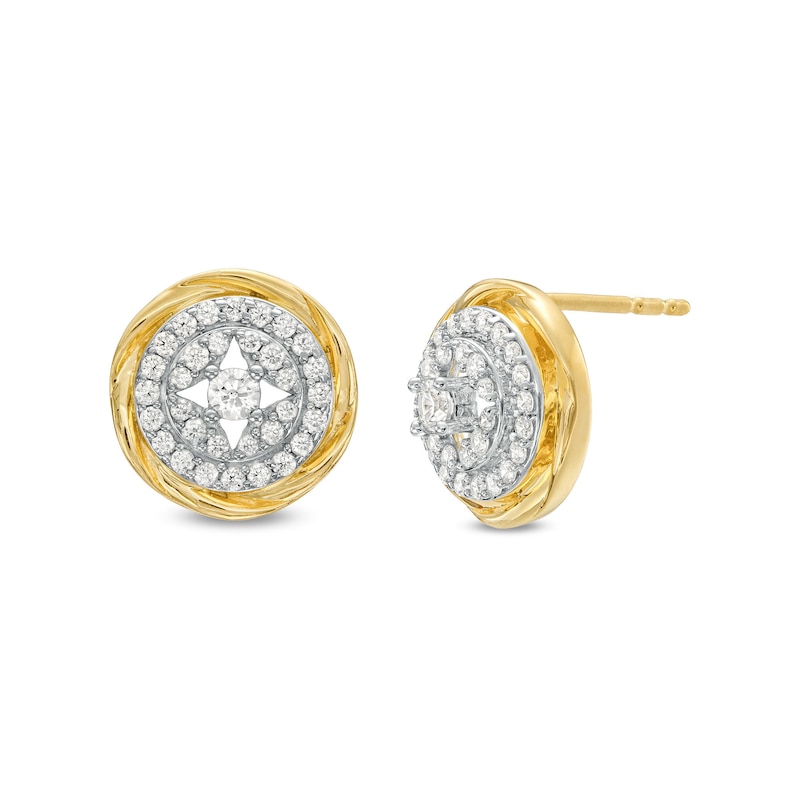 1/3 CT. T.W. Multi-Diamond North Star center Stud Earrings in 10K Gold