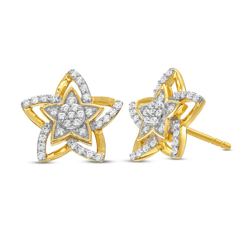 1/6 CT. T.W. Diamond Star Stud Earrings in 10K Gold