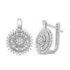Thumbnail Image 0 of 1/4 CT. T.W. Multi-Diamond Multi-Row Starburst Frame Drop Earrings in Sterling Silver
