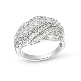 1-1/2 CT. T.W. Certified Lab-Grown Diamond Rolling Waves Ring in 14K White Gold (F/SI2)