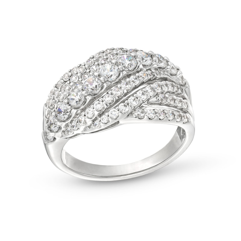 Main Image 1 of 1-1/2 CT. T.W. Certified Lab-Grown Diamond Rolling Waves Ring in 14K White Gold (F/SI2)