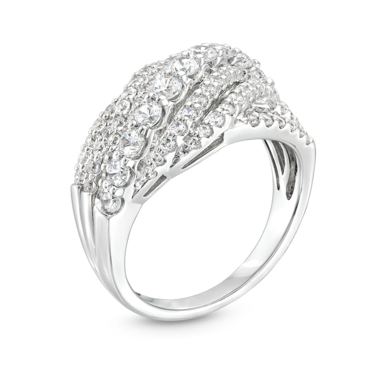 Main Image 3 of 1-1/2 CT. T.W. Certified Lab-Grown Diamond Rolling Waves Ring in 14K White Gold (F/SI2)