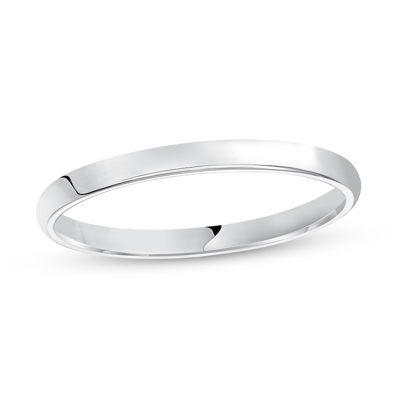 Main Image 1 of 2.0mm Engravable Low Dome Comfort-Fit Wedding Band in 10K White Gold (1 Line)