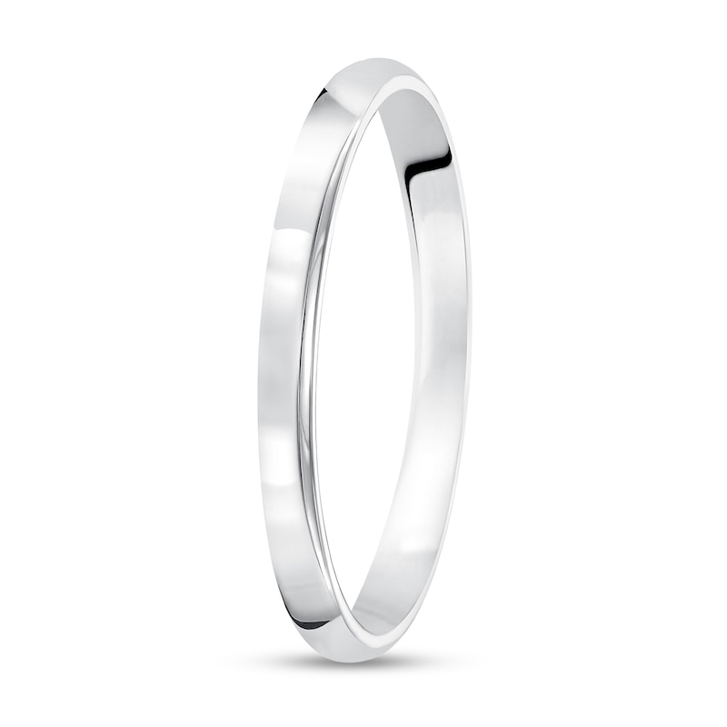 Main Image 2 of 2.0mm Engravable Low Dome Comfort-Fit Wedding Band in 10K White Gold (1 Line)