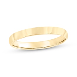 3.0mm Engravable Low Dome Comfort-Fit Wedding Band in 10K Gold (1 Line)