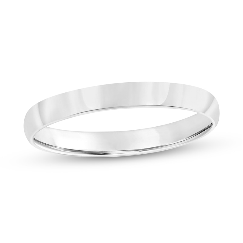 Main Image 1 of 3.0mm Engravable Low Dome Comfort-Fit Wedding Band in 10K White Gold (1 Line)