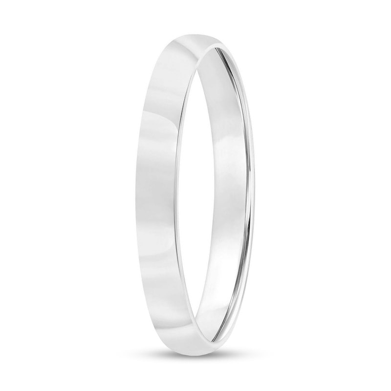Main Image 2 of 3.0mm Engravable Low Dome Comfort-Fit Wedding Band in 10K White Gold (1 Line)