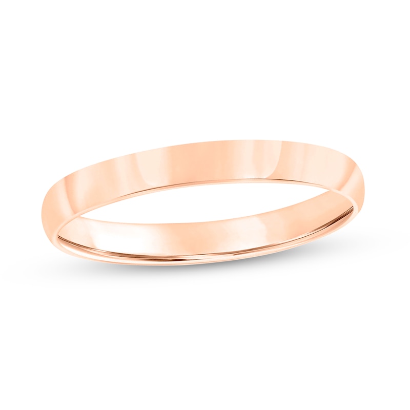 Main Image 1 of 3.0mm Engravable Low Dome Comfort-Fit Wedding Band in 10K Rose Gold (1 Line)